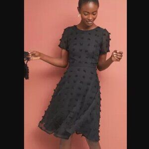 Anthropologie Glenda Textured Dress Black NWOT Small JB